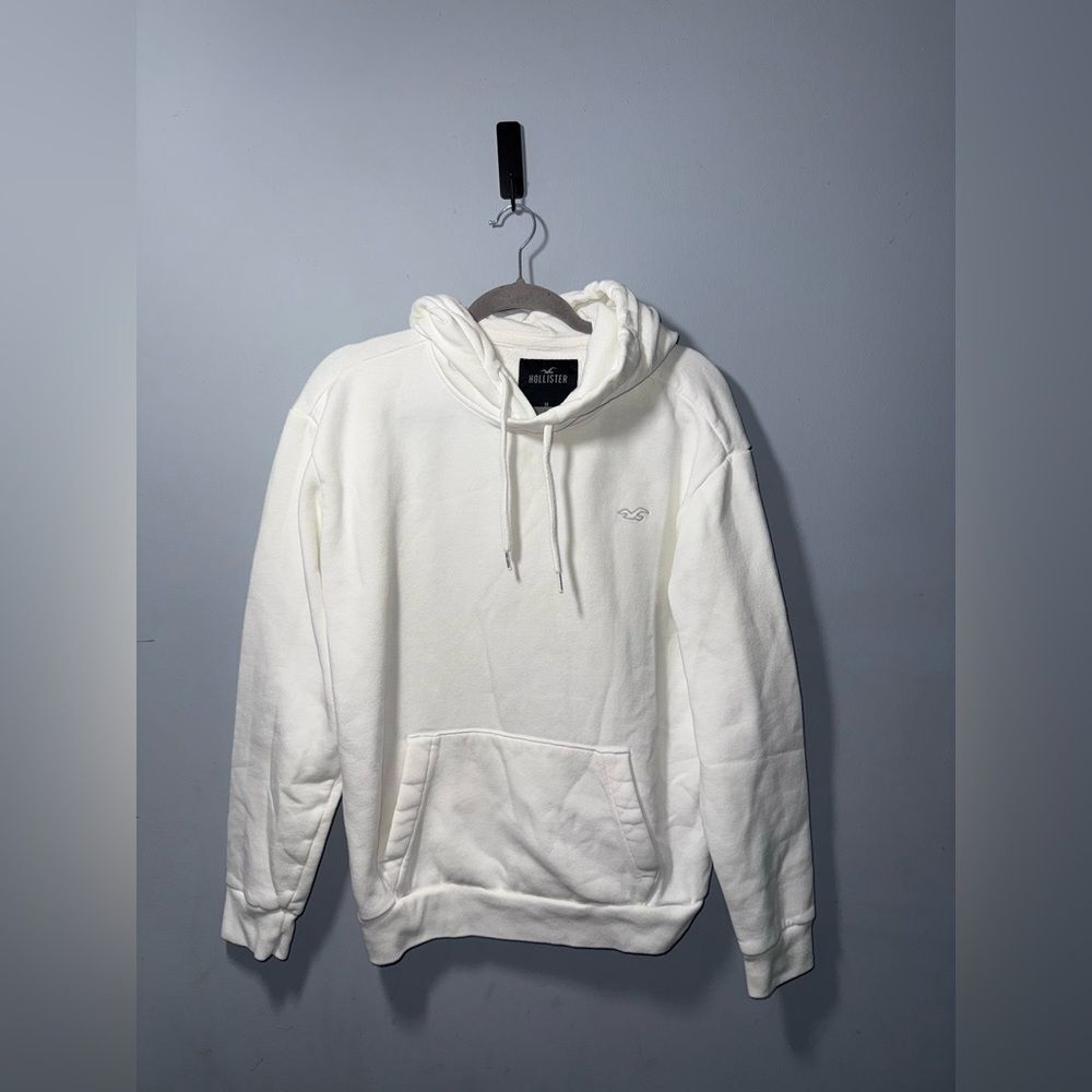 Hollister Men’s Icon Hoodie White Size M GUC